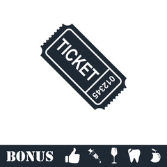 Ticket icon flat