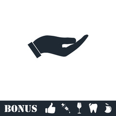 Holding palm icon flat