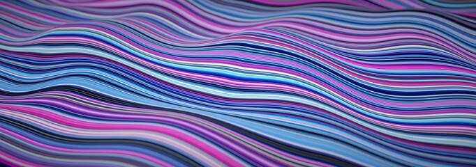 Fototapeta premium Sea of color waves. Neon lines background.