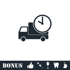 Delivery time icon flat
