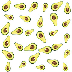 half of avocado icon cartoon pattern wallpaper background