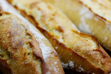 freshly baked rustic french baguettes