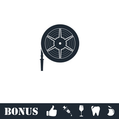 Water hose icon flat