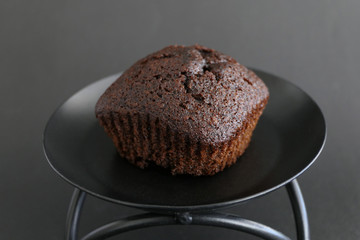 Chocolate Brownie isolated on a Black Background