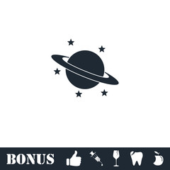 Obraz premium Planet icon flat