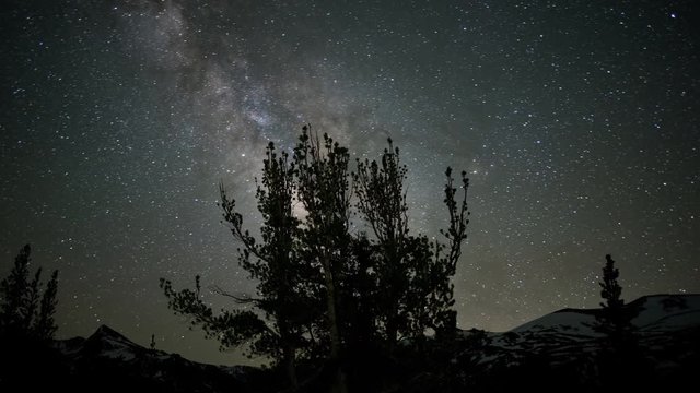 Beautiful time lapse of the stars moving across the night sky.