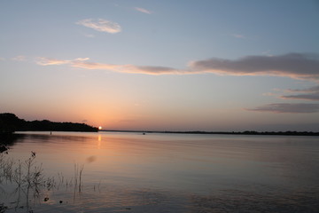 sunset over lake