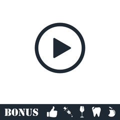 Play button icon flat