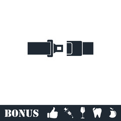 Seat belt icon flat