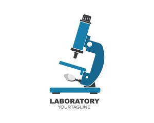 microscope logo icon vector illustration design