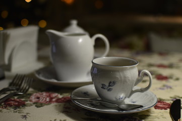 Coffee and tea with sweets