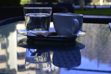 Coffee and tea with sweets