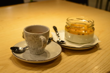Coffee and tea with sweets