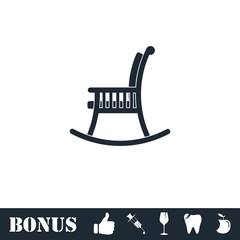 Rocking chair icon flat