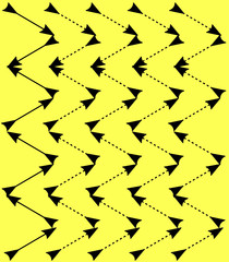 abstract black arrows on yellow background