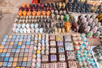 The art products in souvenirs market, Siem Reap, Cambodia.