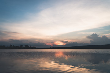 sunset over lake