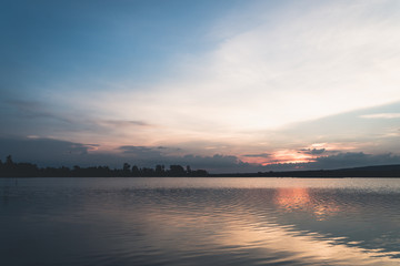 sunset over lake