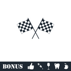 Racing flag icon flat