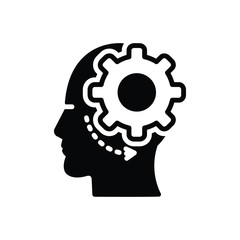 Black solid icon for genius 