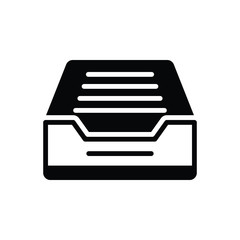 Black solid icon for mailbox tray