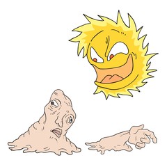 Design of very hot sun illustration