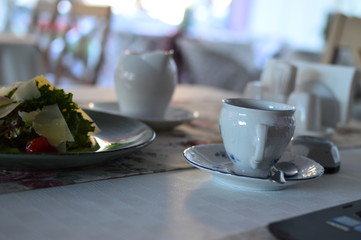 Coffee and tea with sweets