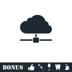 Cloud computing,server icon flat