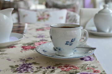 Coffee and tea with sweets