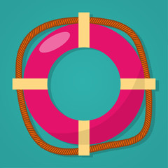 Fototapeta premium lifebuoy preserver with rope isolated vector illustration