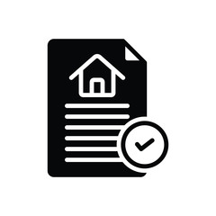 Black solid icon for contract agreement