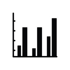 Black solid icon for bar chart