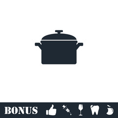 Pot icon flat
