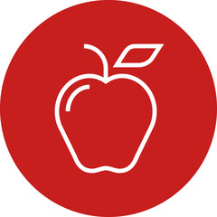 Apple Diet Fruit Outline Icon