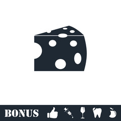 Cheese icon flat