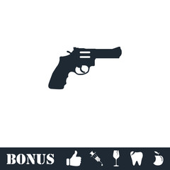 Revolver icon flat