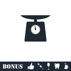 Weight scale icon flat