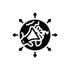 Black solid icon for earth