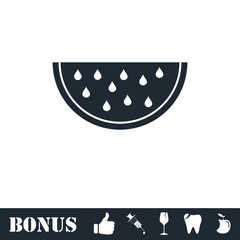 Watermelon icon flat