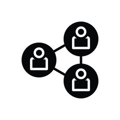 Black solid icon for connection