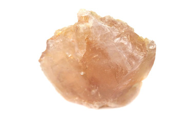Rose Quartz mineral for accessories industrial isolate on white background