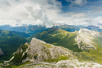 Fototapeta na wymiar Lagazuoi mountain panorama in Italian Alps