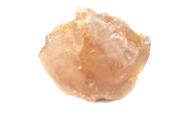Rose Quartz mineral for accessories industrial isolate on white background