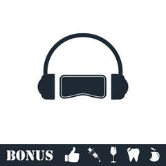 Virtual reality icon flat