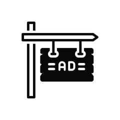 Black solid icon for ad plank