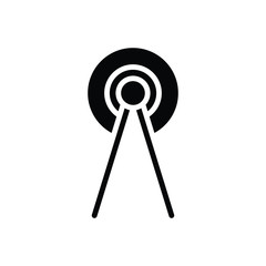 Black solid icon for antenna satellite