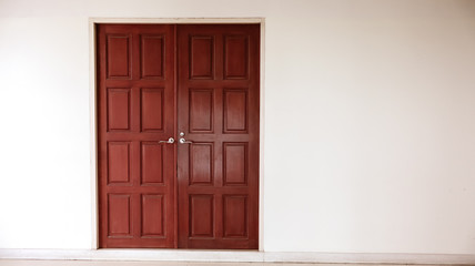 old wooden door in wall