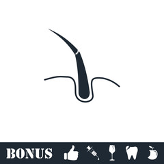 Hair bulb icon flat