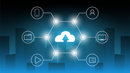 speed data transfer on cloud technology,data storage Infographic,new generation of smart life,upload data to cloud