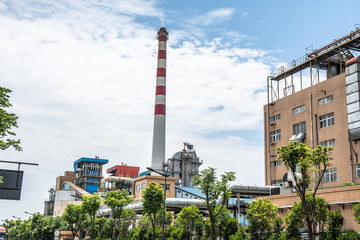 factory with chimneys